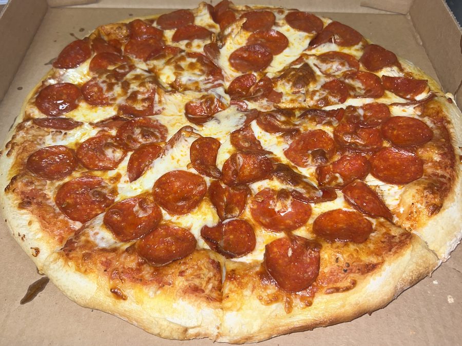 Fresh pepperoni pizza